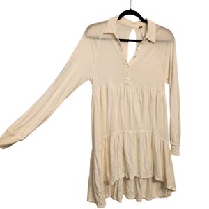 FREE PEOPLE  Tiered Long Sleeve Tunic dress in Ivory
